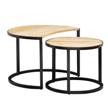 Satztisch >WL6.338< (2-teilig.) in Mango / Schwarz...