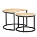 Satztisch >WL6.338< (2-teilig.) in Mango / Schwarz - 60x41x41 (BxHxT)
