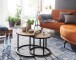 Satztisch >WL6.338< (2-teilig.) in Mango / Schwarz - 60x41x41 (BxHxT)