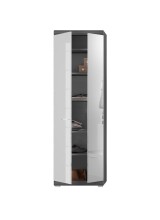 Garderobenschrank >Scout< in Rauchsilber/Weiß hochglanz - 62x197x37cm (BxHxT)