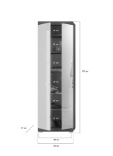 Garderobenschrank >Scout< in Rauchsilber/Weiß hochglanz - 62x197x37cm (BxHxT)