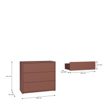 Kommode >ALICE SPRINGS< in Terrakottafarbig - 94,8x83,1x41,5cm (BxHxT)