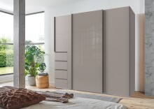 Schwebetürenschrank >BALI< in SAHARAGRAU +...