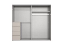 Schwebetürenschrank >BALI< in SAHARAGRAU + GLAS SAHARAGRAU - 225x208x64 (BxHxT)