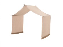 Hausbett >Fagus< Bettschublade + Textilhimmel, Buche massiv - 207,5x170x97,5 (BxHxT)