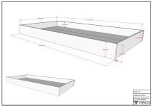Hausbett >Fagus< Bettschublade + Textilhimmel, Buche massiv - 207,5x170x97,5 (BxHxT)