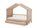 Hausbett >Fagus< Bettschublade + Textilhimmel, Buche massiv - 207,5x170x97,5 (BxHxT)