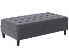 Hocker >Palermo< mit Stauraum, in anthrazit, Samt -...