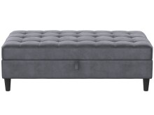 Hocker >Palermo< mit Stauraum, in anthrazit, Samt - 130x43x69cm (BxHxT)