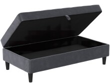 Hocker >Palermo< mit Stauraum, in anthrazit, Samt - 130x43x69cm (BxHxT)