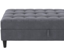 Hocker >Palermo< mit Stauraum, in anthrazit, Samt - 130x43x69cm (BxHxT)