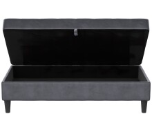 Hocker >Palermo< mit Stauraum, in anthrazit, Samt - 130x43x69cm (BxHxT)