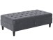 Hocker >Palermo< mit Stauraum, in anthrazit, Samt - 130x43x69cm (BxHxT)