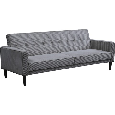 Schlafsofa >Aarhus< in Grau, Cord - 213x81x86cm (BxHxT)