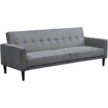 Schlafsofa >Aarhus< in Grau, Cord - 213x81x86cm...