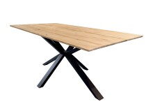 Esstisch >TI-0670< in Wildeiche massiv geölt - 180x90x75 (LxBxH)