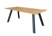 Esstisch >TI-0670< in Wildeiche massiv geölt - 200x100x75 (LxBxH)