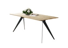 Esstisch >TI-0670< in Wildeiche massiv geölt - 180x90x75 (LxBxH)