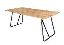 Esstisch >TI-0670< in Wildeiche massiv geölt - 160x90x75 (LxBxH)
