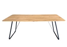 Esstisch >TI-0670< in Wildeiche massiv geölt - 180x90x75 (LxBxH)