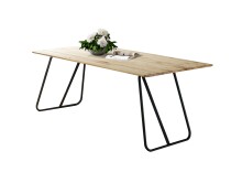 Esstisch >TI-0670< in Wildeiche massiv geölt - 200x100x75 (LxBxH)