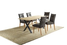 Esstisch >TI-0670< in Wildeiche massiv geölt - 160x90x75 (LxBxH)