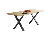 Esstisch >TI-0670< in Wildeiche massiv geölt - 180x90x75 (LxBxH)