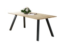 Esstisch >TI-0670< in Wildeiche massiv geölt - 140x90x75 (LxBxH)