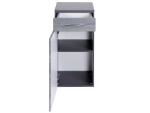 Unterschrank >Graphit< in Dekor Eiche rauchsilber aus MDF - 40x79x35cm (BxHxT)